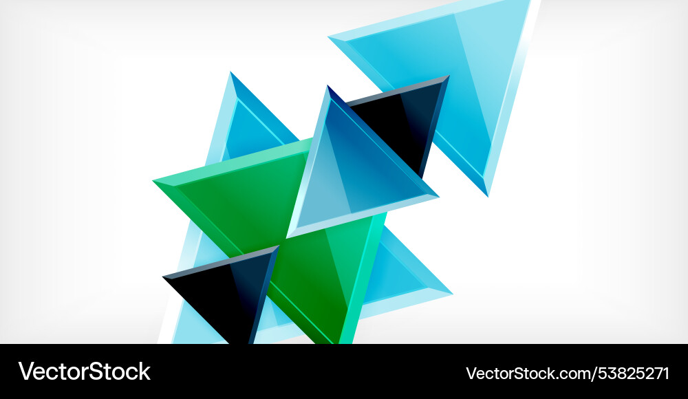 Abstract background - colorful triangles with 3d Vector Image