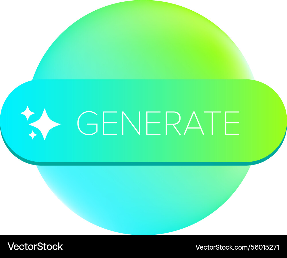 Ai generated gradient neon button for artificial Ai generated gradient neon button for artificial vector image