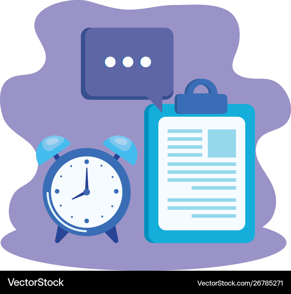 Alarm clock with checklist icon Alarm clock with checklist icon vector image