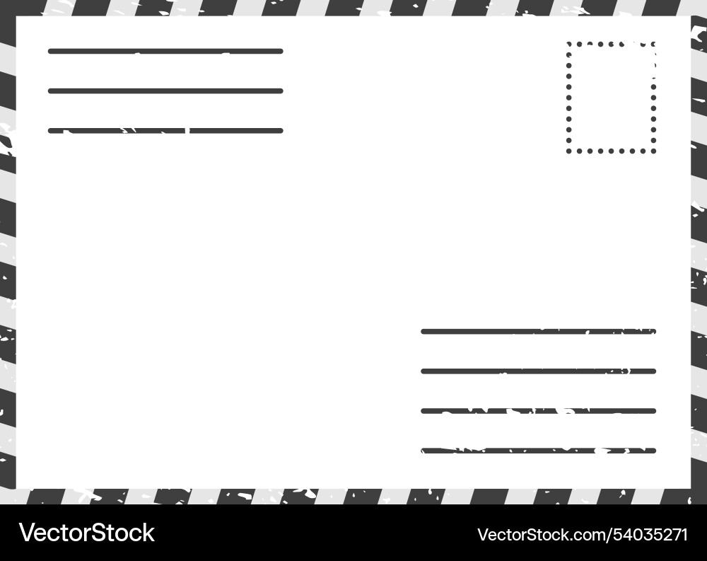 Back of a blank postcard with space for address Back of a blank postcard with space for address vector image