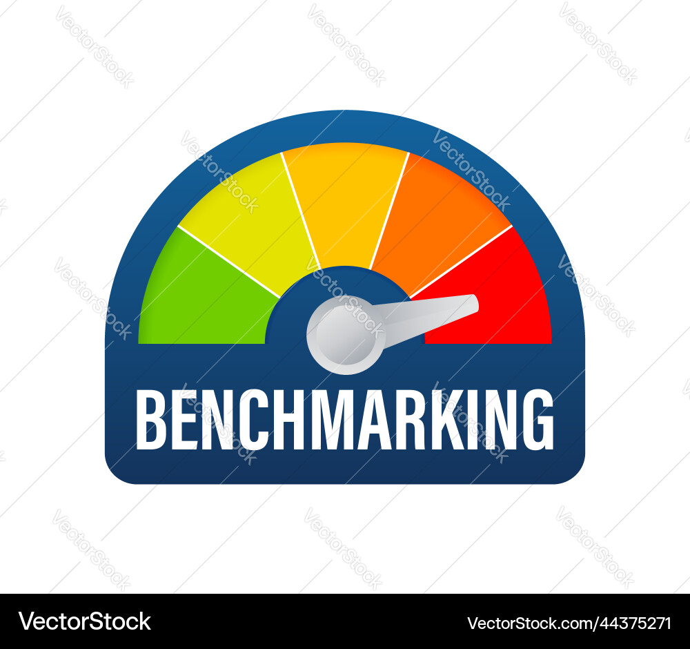 Benchmarking Speedometer Indicator Vector Image