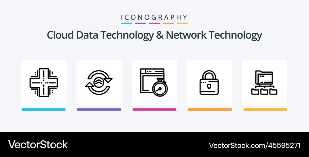 Cloud data technology and network line vector image