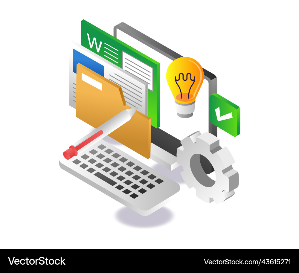Computer file processing ideas Computer file processing ideas Vector Image