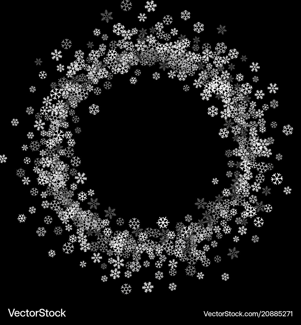 Frame or border of random scatter snowflakes vector image