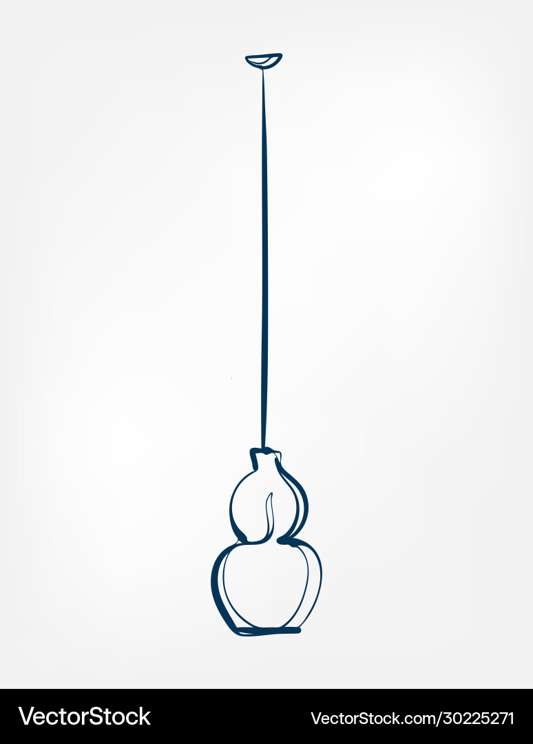 Lamp one line design element isolated Lamp one line design element isolated vector image