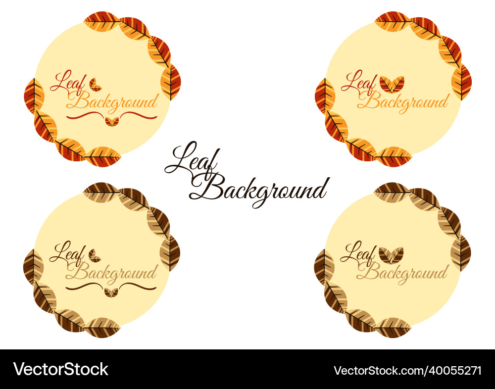 Leaf background with 2 different types of designs Vector Image
