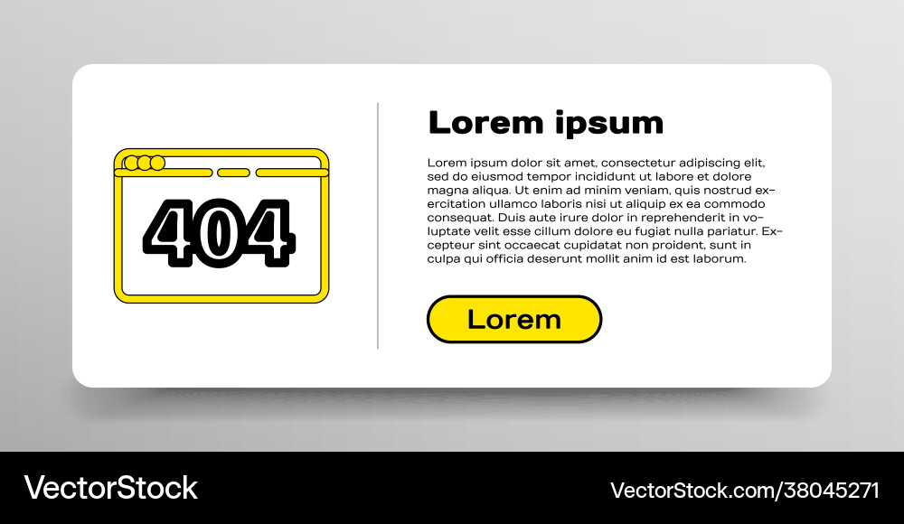 Line page with a 404 error icon isolated on white Line page with a 404 error icon isolated on white Vector Image