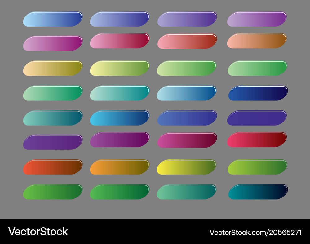 Set of elegant blank buttons with highlight vector image