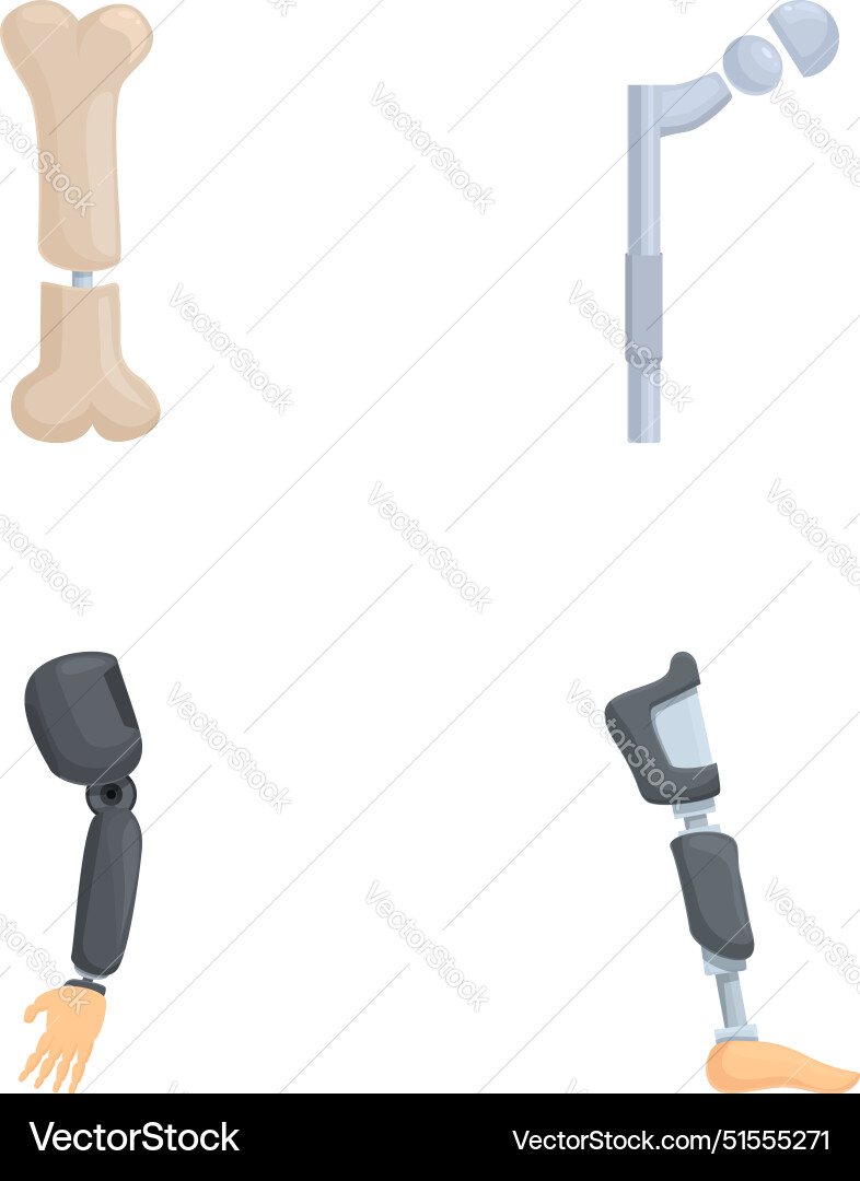 Various prosthetic limbs set Various prosthetic limbs set vector image
