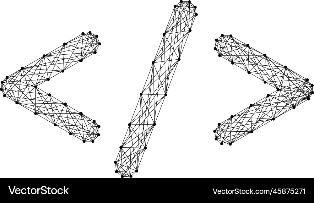 Web coding development concept angle brackets vector image