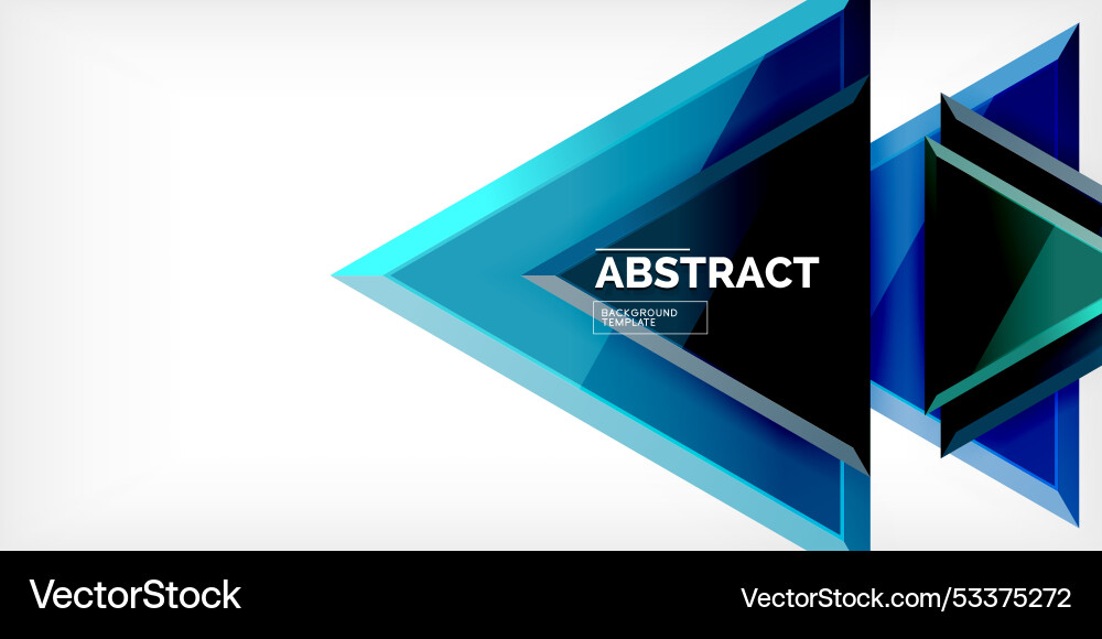 Abstract background - colorful triangles with 3d Vector Image