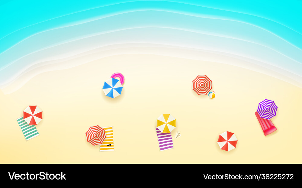 Bright sunny beautiful bay top view Vector Image