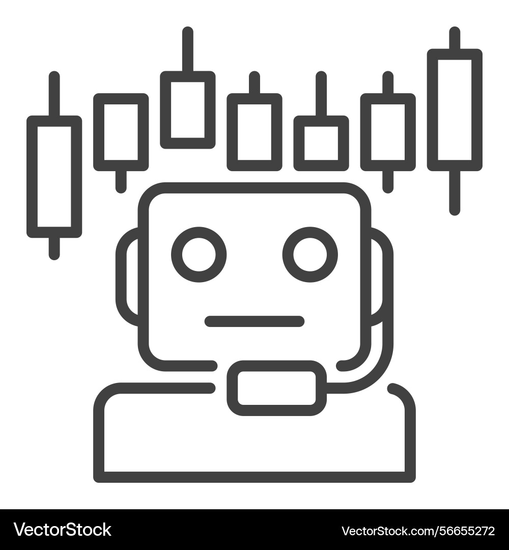 Candlestick chart and trading bot ai trader Candlestick chart and trading bot ai trader vector image