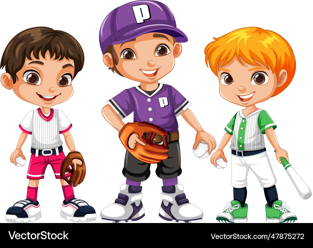 Cartoon Baseball Player Vector Image