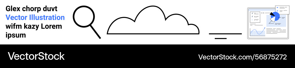 Cloud storage search and data analysis workflow Cloud storage search and data analysis workflow vector image