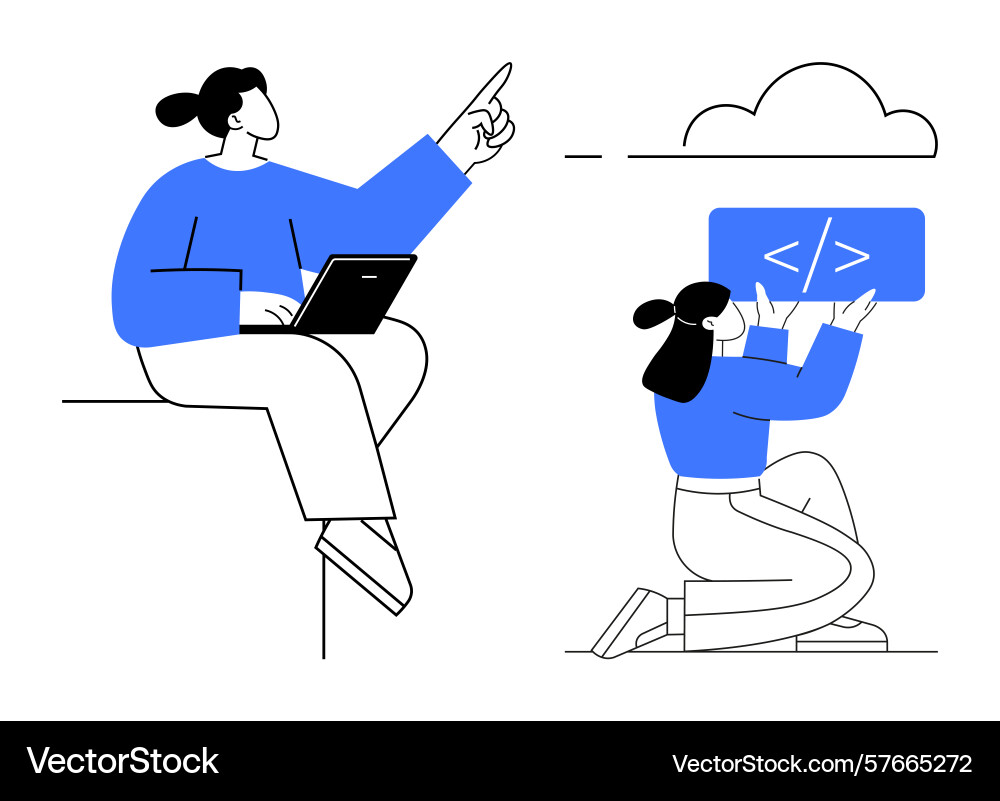 Collaborative Codierung und Cloud Computing Collaborative Codierung und Cloud Computing vektorbild