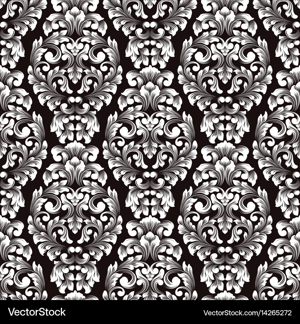 Damask seamless pattern background classical Vector Image