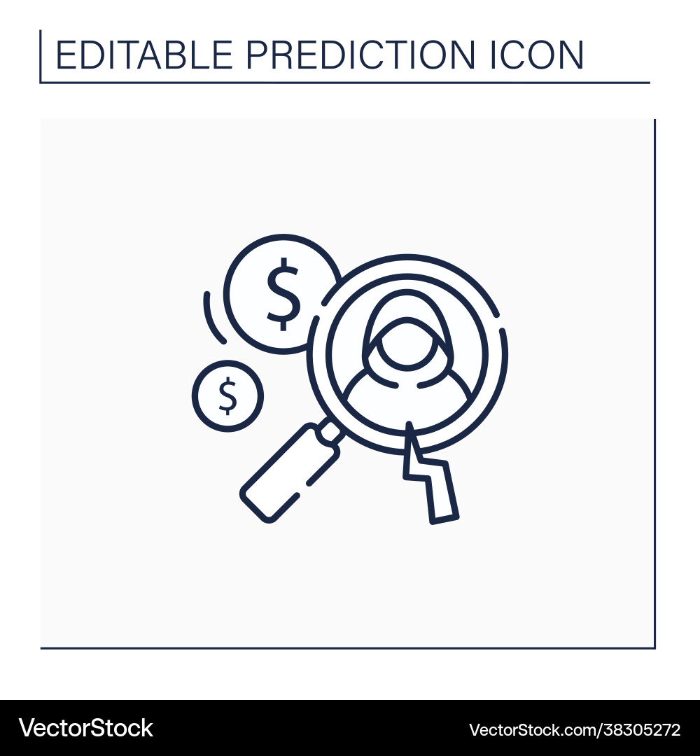Detecting fraud line icon Detecting fraud line icon Vector Image