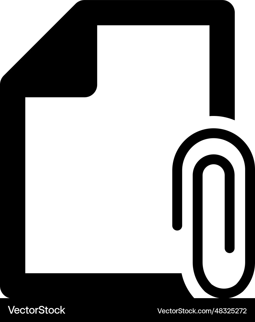 Document attachment icon Vector Image