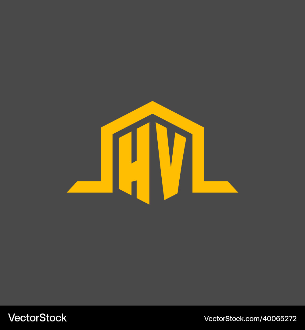 Hv monogram initial logo with hexagon style design Hv monogram initial logo with hexagon style design Vector Image