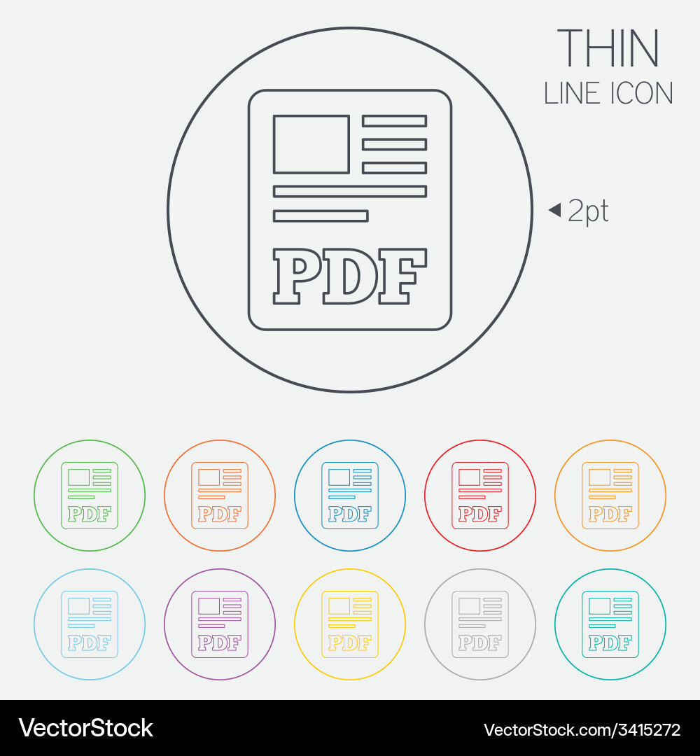Pdf file document icon download button vector image