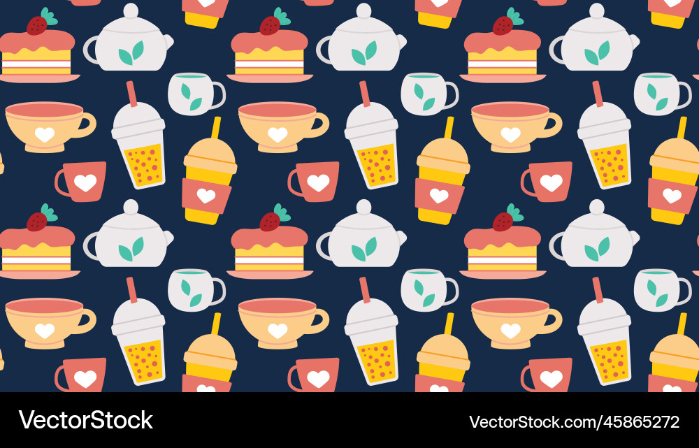 Seamless repeating pattern with drinks Vector Image