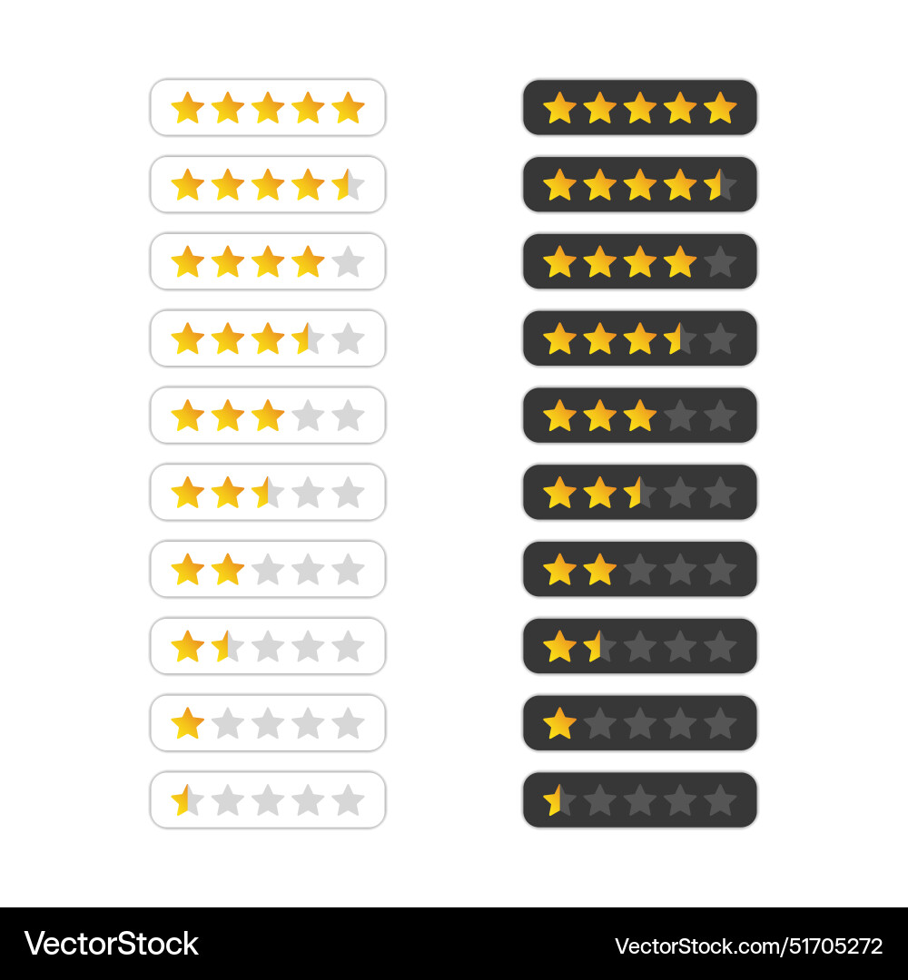 Star rating system design Star rating system design Vector Image