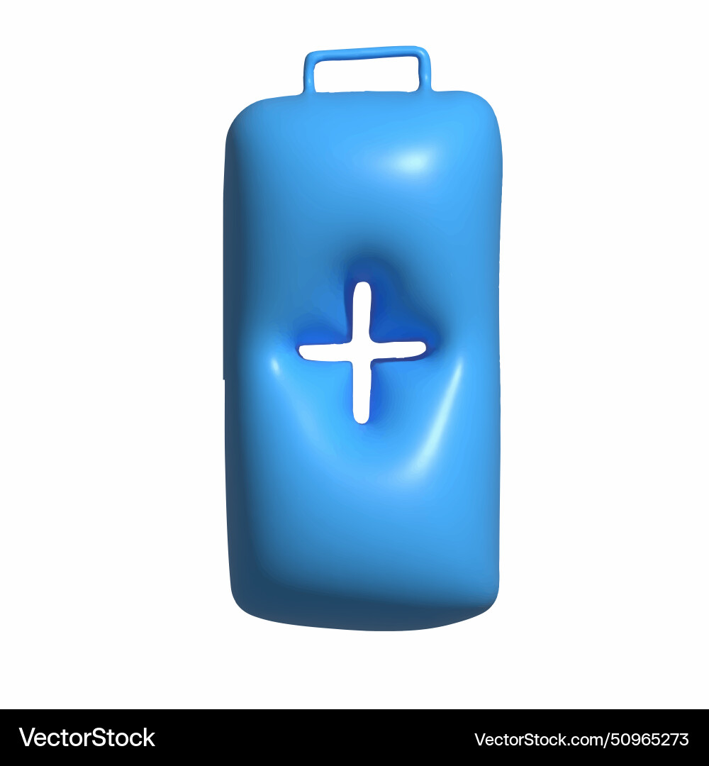 3d icon battery power saving mode with plus 3d icon battery power saving mode with plus vector image