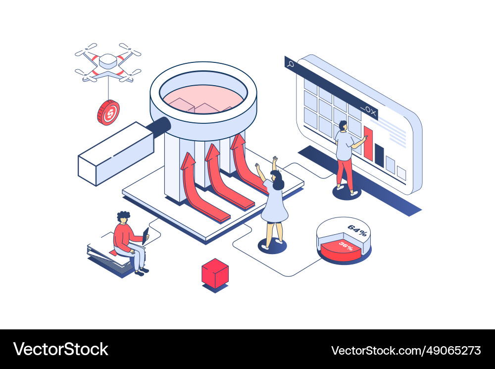 Data analysis concept in 3d isometric design Data analysis concept in 3d isometric design vector image