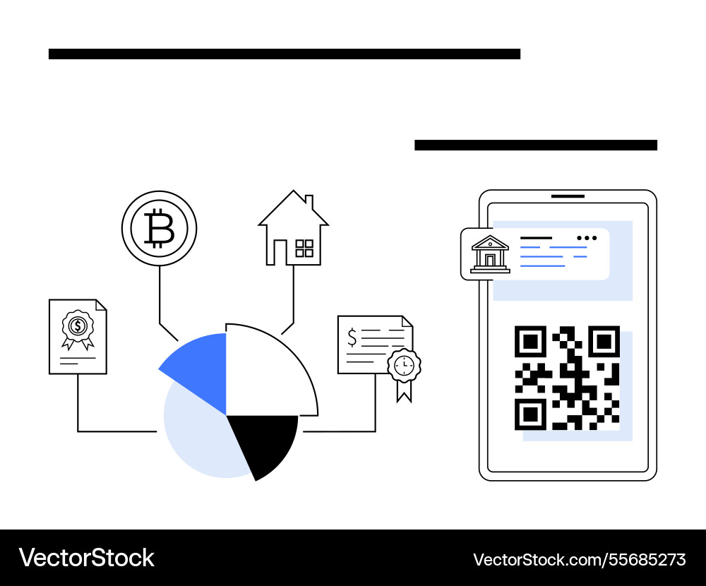 Digital finance integration with qr code payment Digital finance integration with qr code payment vector image