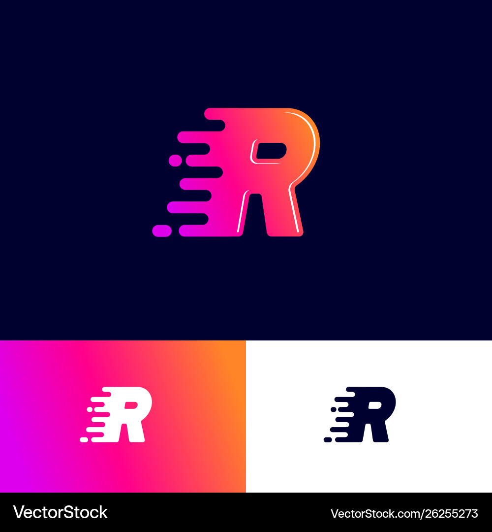 Dynamic R Speed Logo - Movement & Velocity vector image