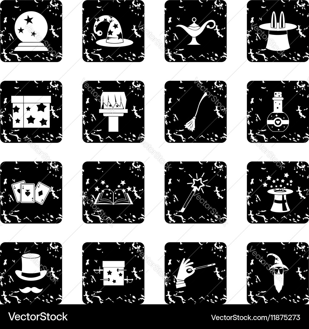 Magic icons set simple style vector image