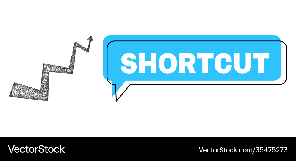 Misplaced shortcut message balloon and network Vector Image
