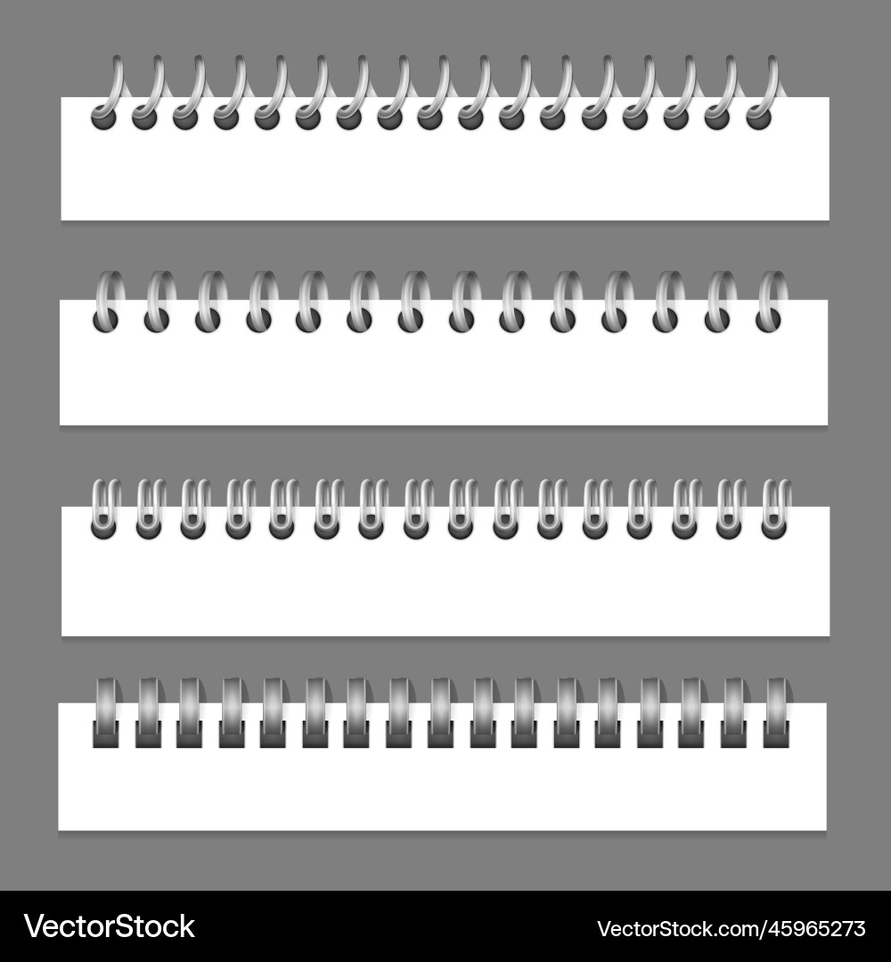Paper binders realistic set Paper binders realistic set vector image