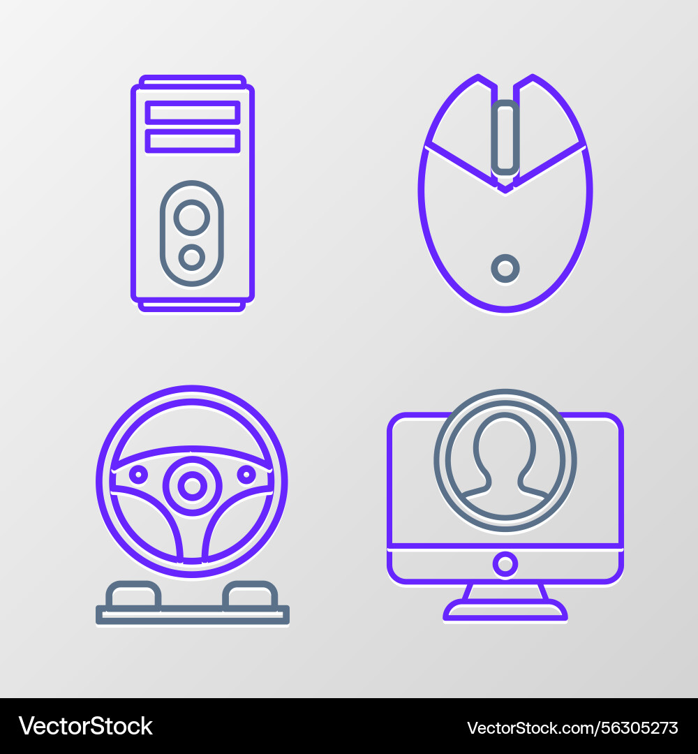 Set line create account screen racing simulator Set line create account screen racing simulator vector image