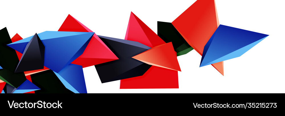 Triangle mosaic abstract background 3d triangular Vector Image