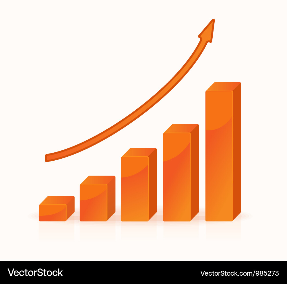 Upward Trend Graph with Arrow Vector Image