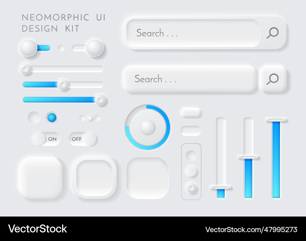 Ux ui kit interface buttons sliders set Ux ui kit interface buttons sliders set Vector Image
