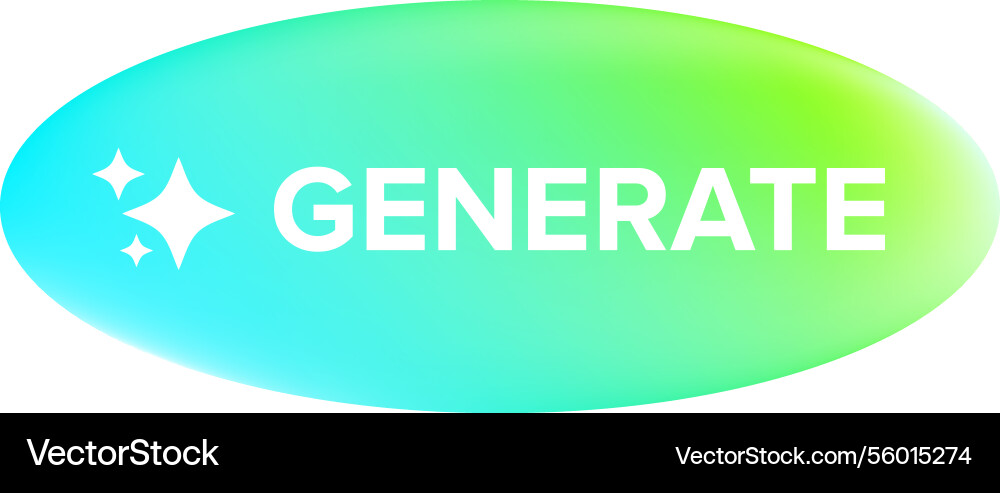 Ai generated gradient neon button for artificial vector image