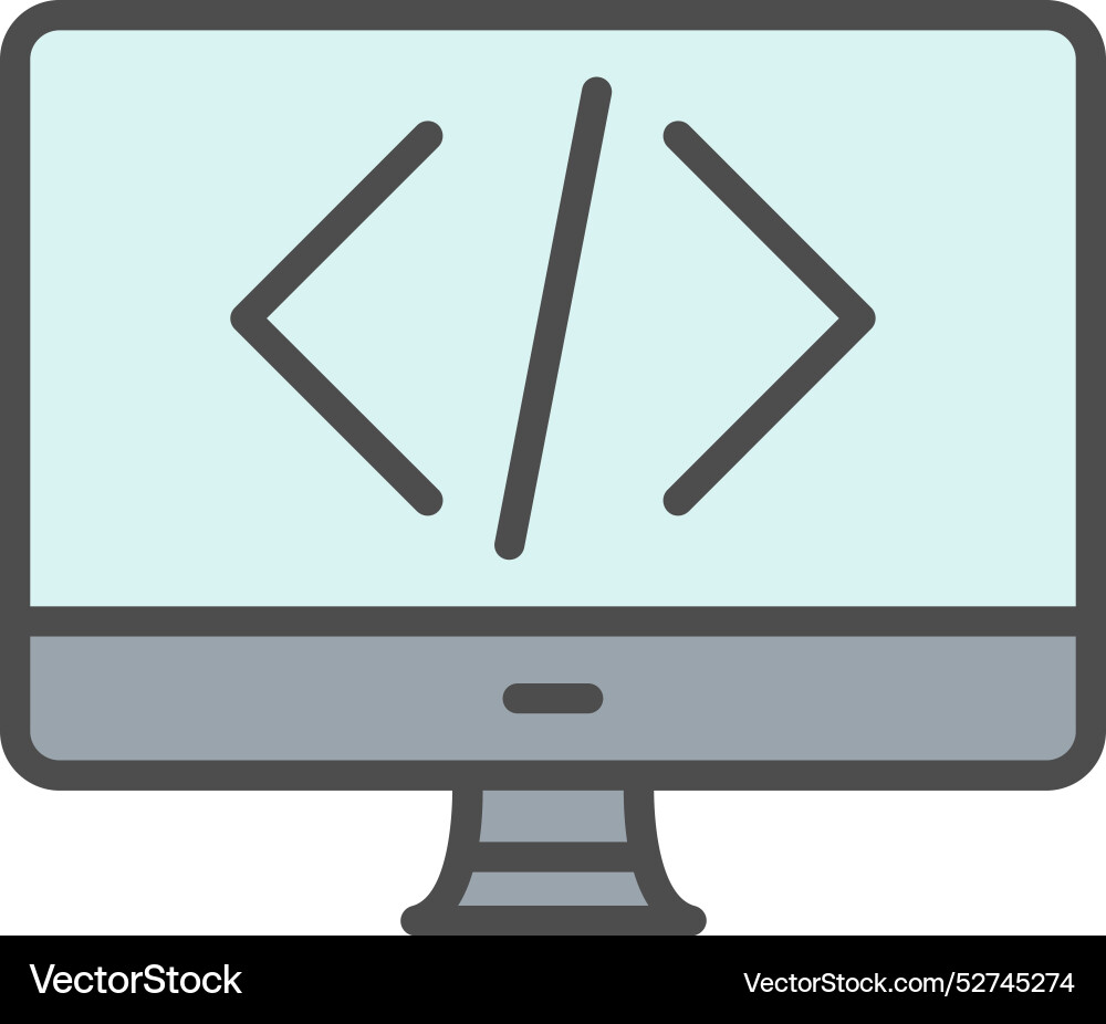 Coding line filled icon design vector image