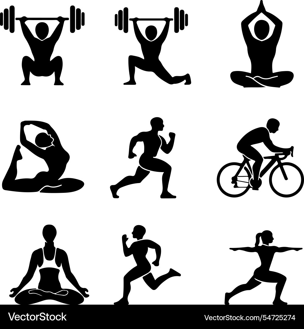 Exercise lotus position cyclist silhouette Exercise lotus position cyclist silhouette vector image
