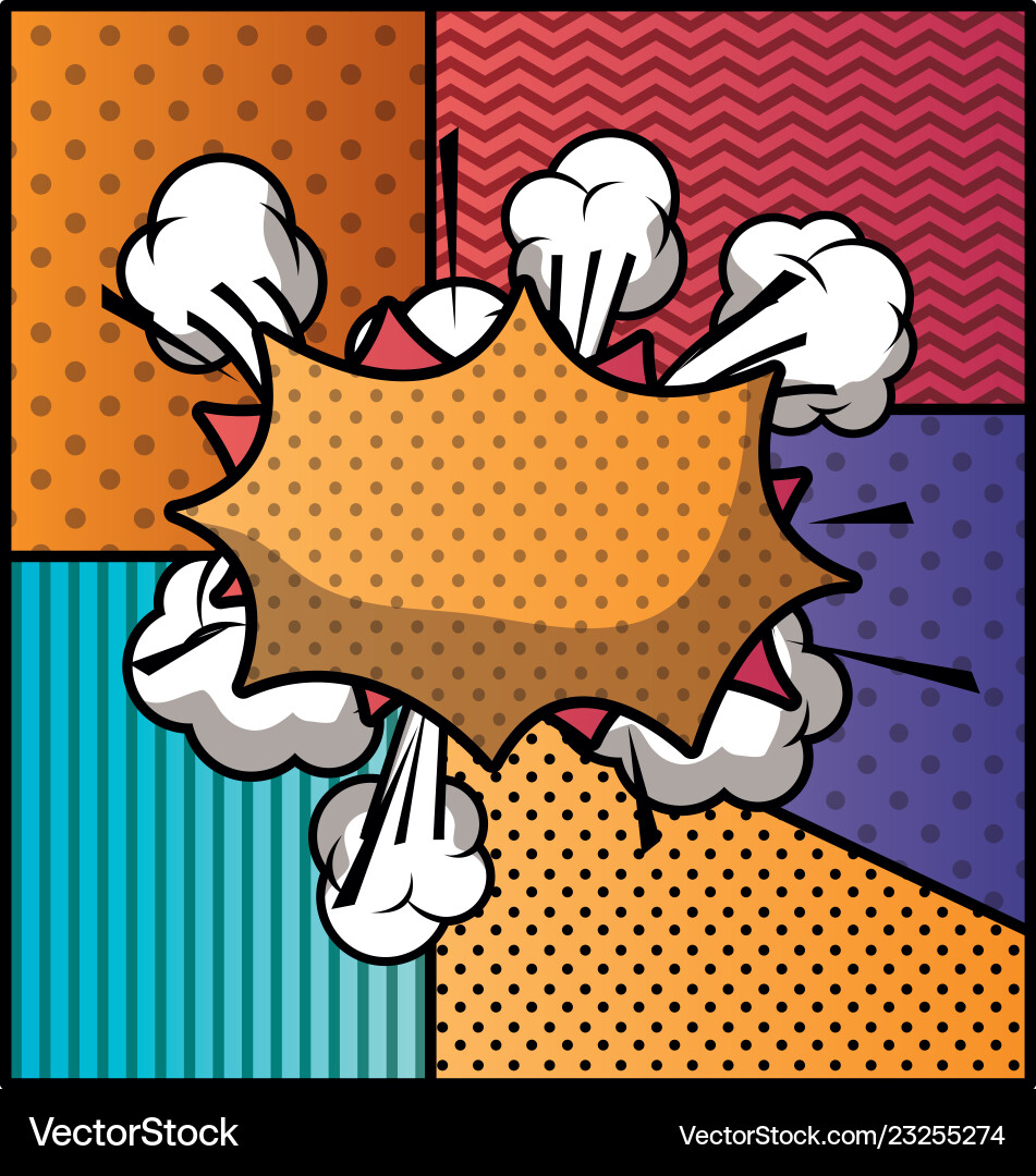 Expression cloud with set patterns pop art style Vector Image