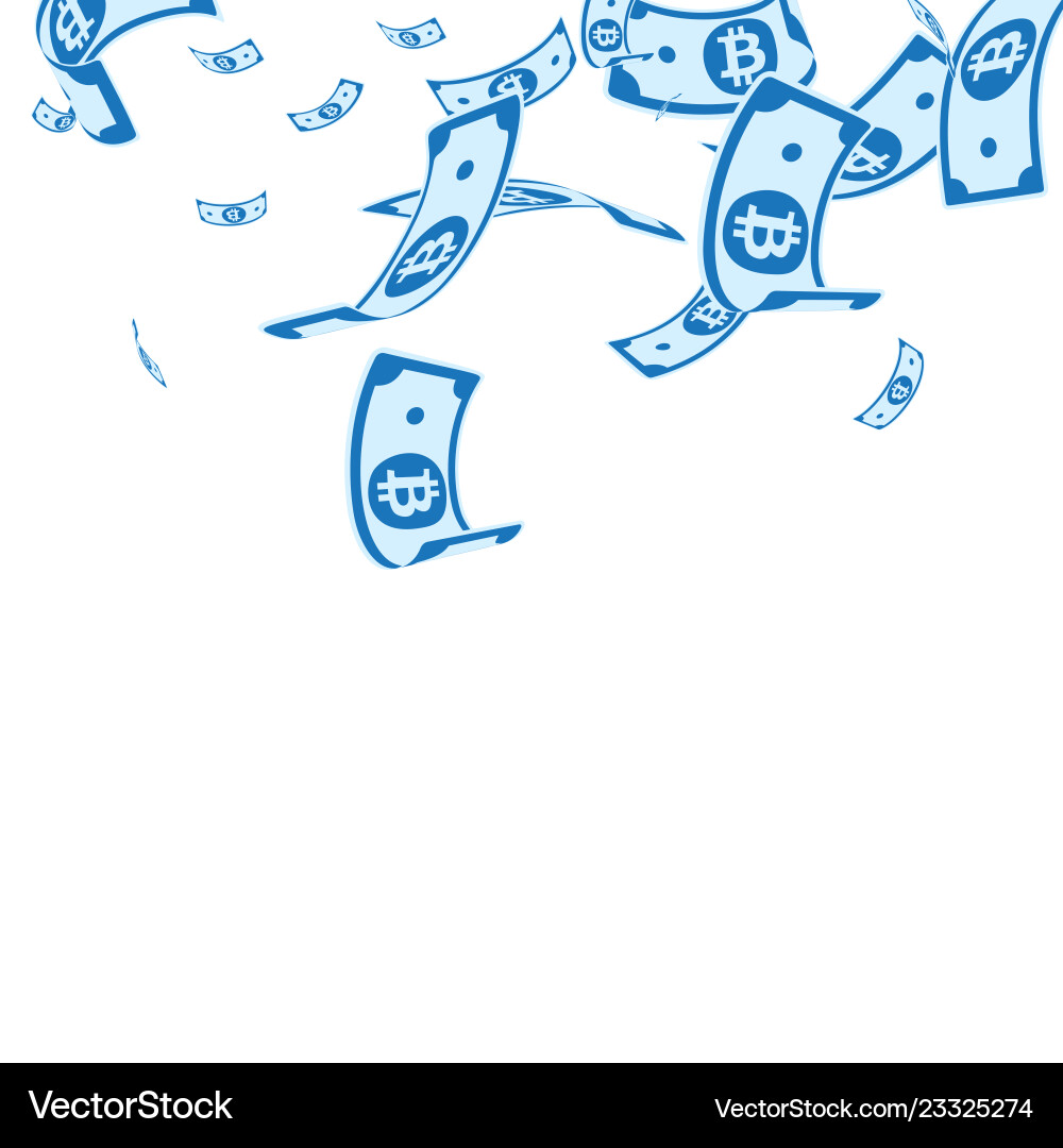 Falling Bitcoin Notes Vector Image