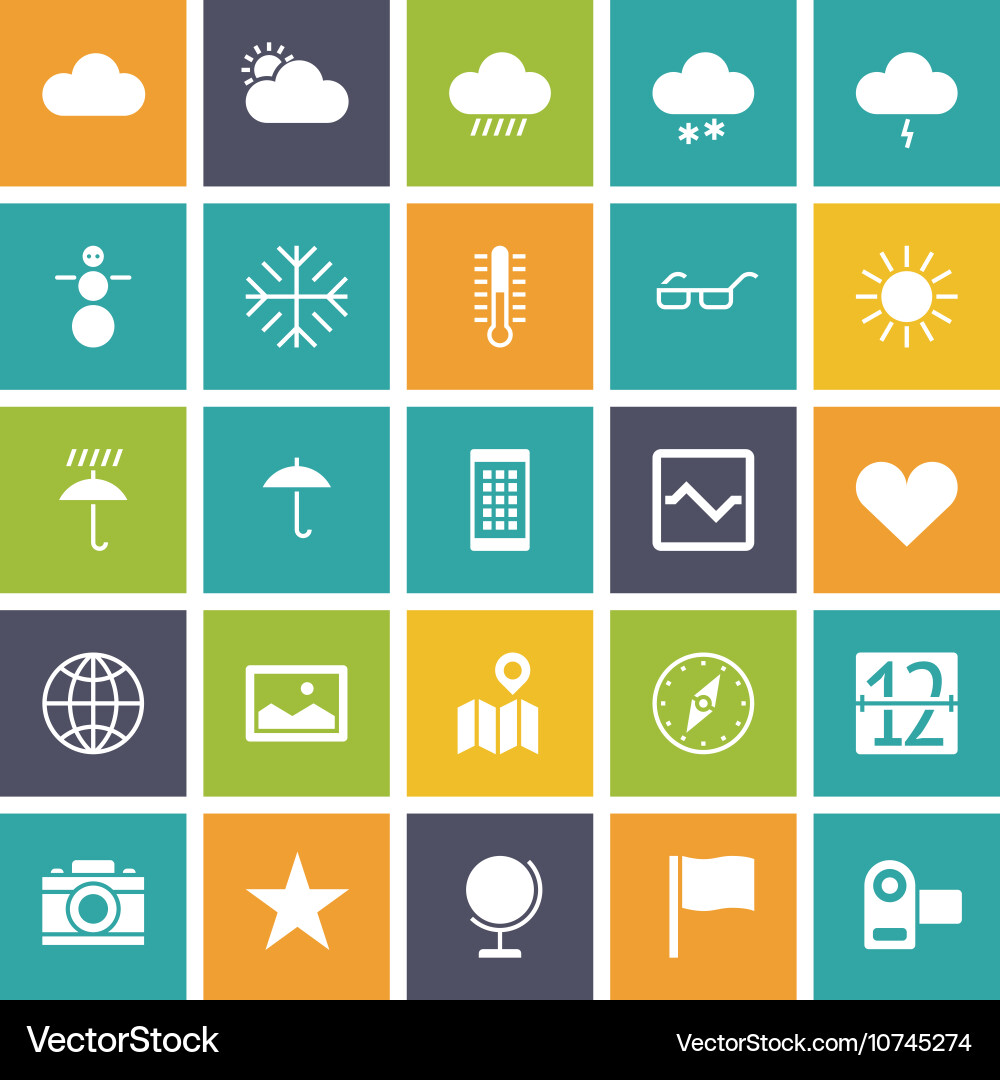 Flat design icons for user interface vector image