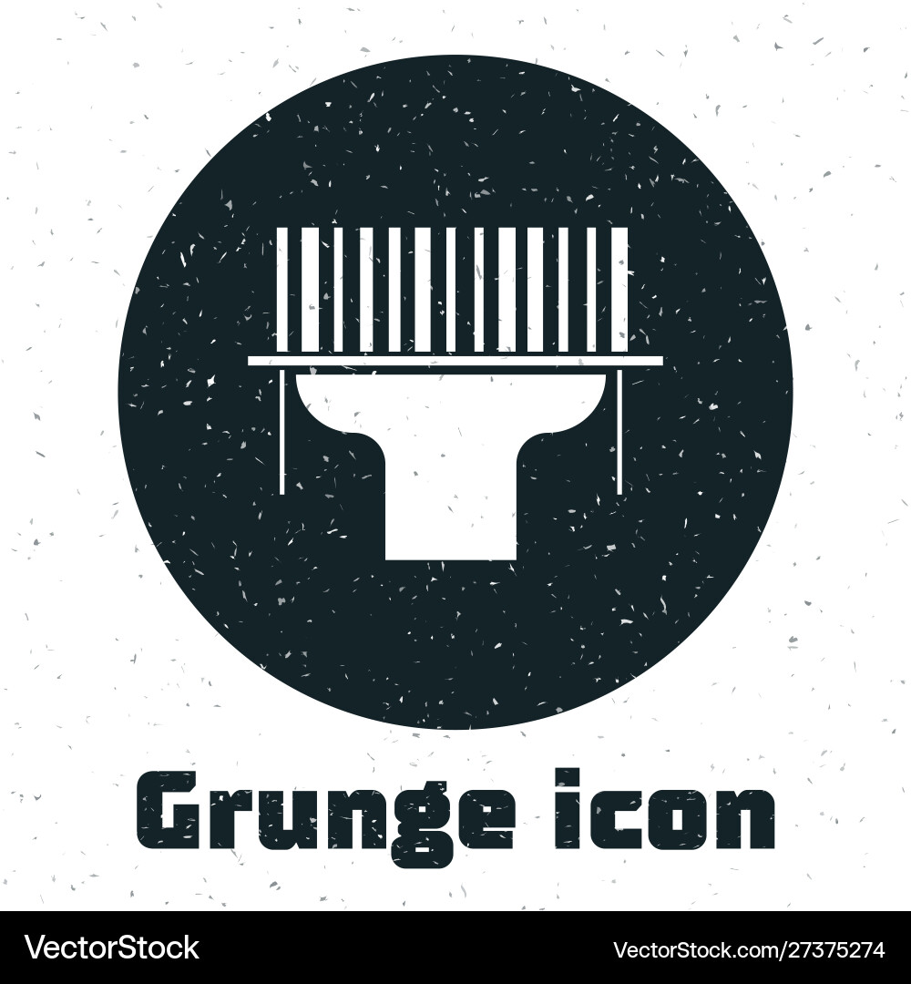 Grunge scanner scanning bar code icon isolated Grunge scanner scanning bar code icon isolated Vector Image