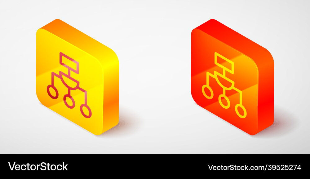 Isometric line algorithm icon isolated on grey Vector Image