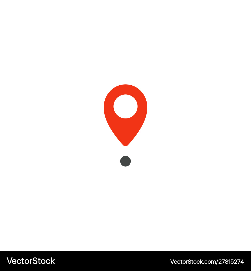 Location pin icon red pointer simple flat point Location pin icon red pointer simple flat point Vector Image
