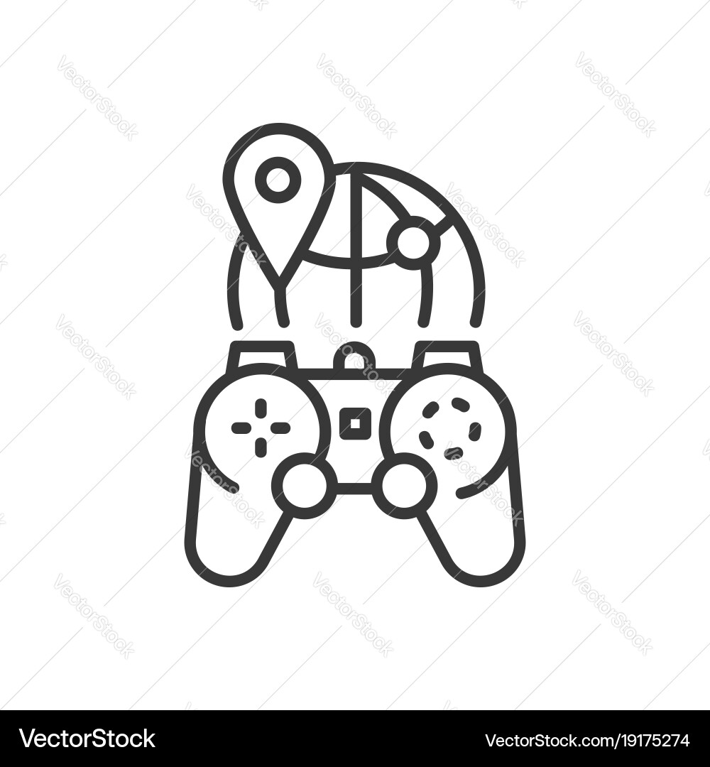 Mmog - line design single isolated icon vector image