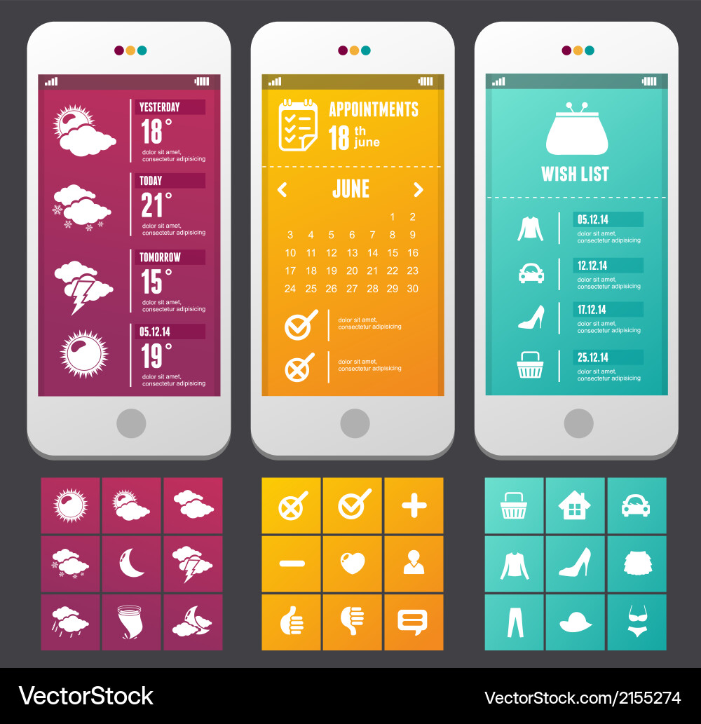 Modern Web UI Elements Vector Image