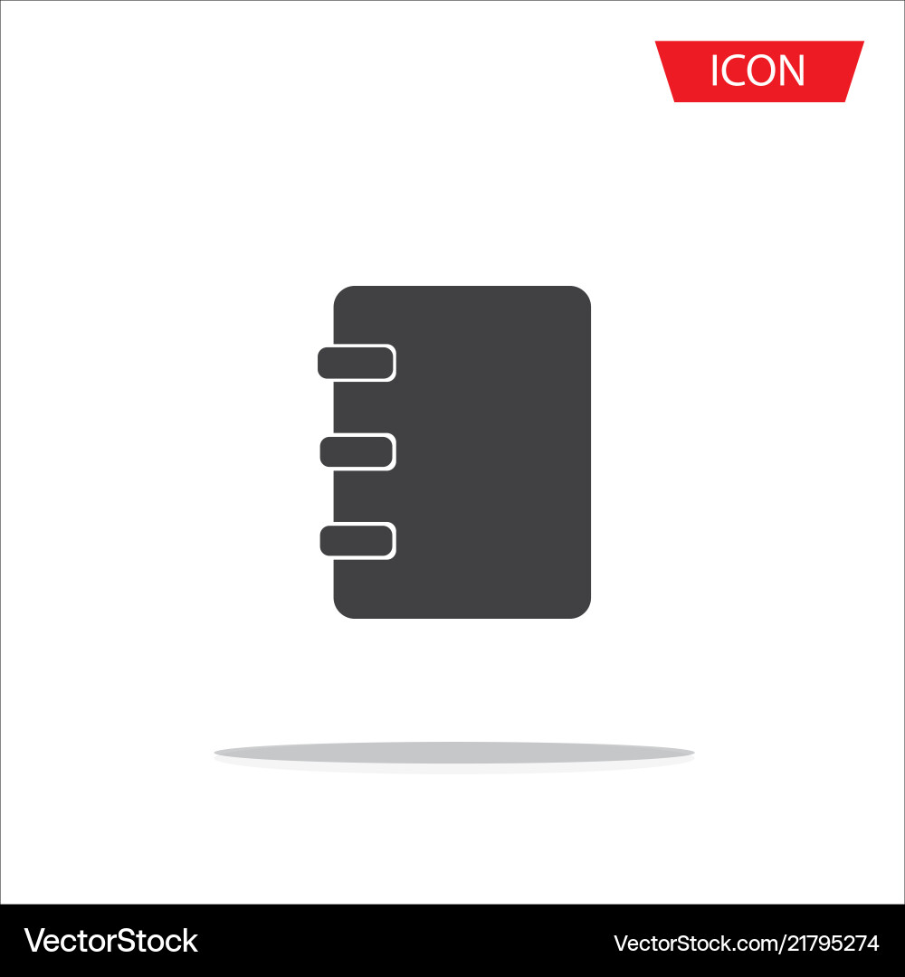 Notebook icon address book isolated Notebook icon address book isolated vector image